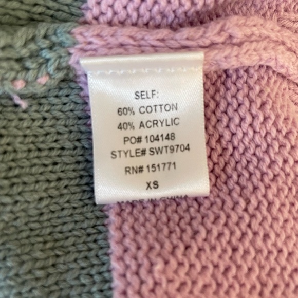 Le Lis Striped Colorblock Sweater Vest Crew Neck Cropped Boxy Cotton Blend Sz XS - Picture 6 of 9